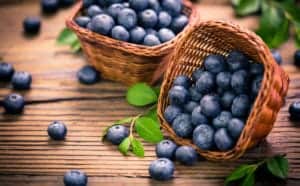 blueberries in a basket