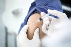 woman getting a flu shot