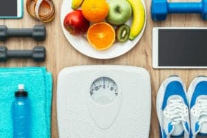 weight loss with exercise and healthy food