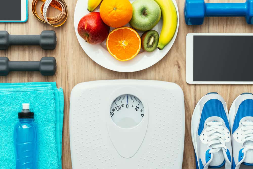 weight loss with exercise and healthy food