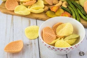 bowl of veggie chips