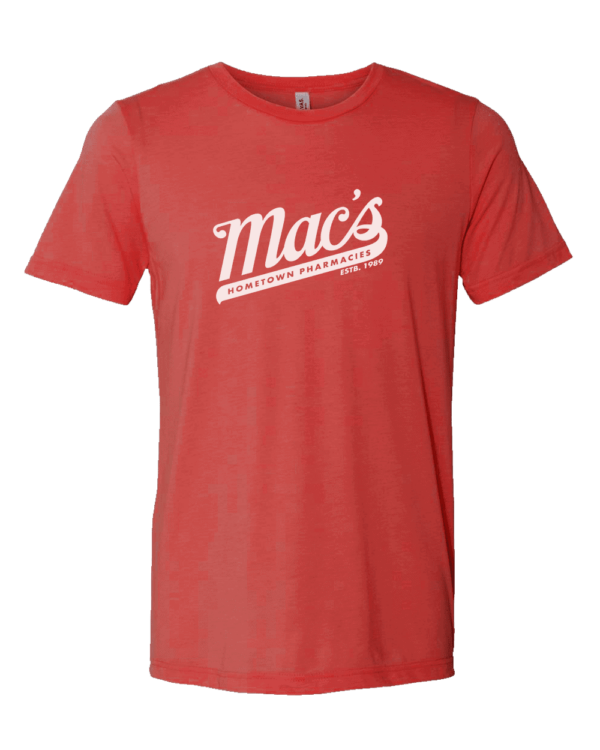 mac's pharmacy red t shirt