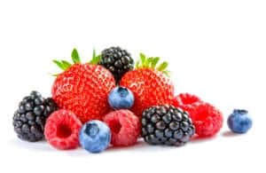 Blueberries, strawberries, blackberries