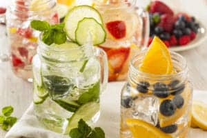 water infused with fresh fruit