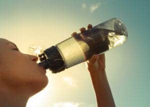 woman drinking water